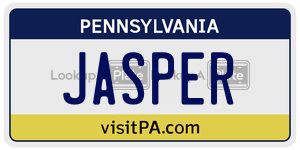 JASPER  license plate in PA