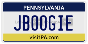 JBOOGIE  license plate in PA