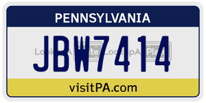 JBW7414 license plate in Pennsylvania