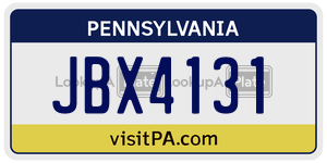 JBX4131 license plate in Pennsylvania