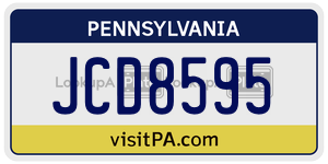 JCD8595 license plate in Pennsylvania