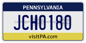 JCH0180  license plate in PA