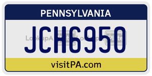 JCH6950 license plate in Pennsylvania