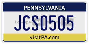 JCS0505 license plate in Pennsylvania