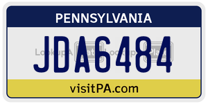JDA6484  license plate in PA