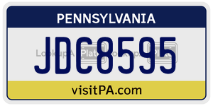 JDC8595 license plate in Pennsylvania