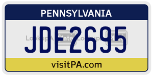 JDE2695 license plate in Pennsylvania
