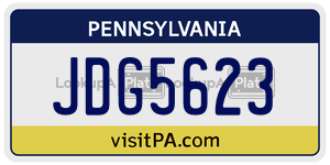 JDG5623  license plate in PA