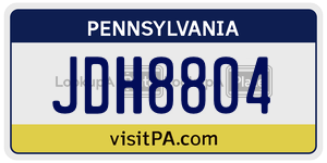JDH8804 license plate in Pennsylvania