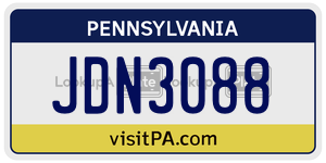 JDN3088 license plate in Pennsylvania