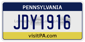 JDY1916  license plate in PA