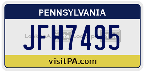 JFH7495  license plate in PA