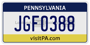 JGF0388  license plate in PA