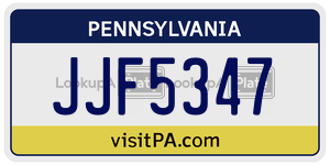 JJF5347 license plate in Pennsylvania