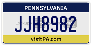 JJH8982 license plate in Pennsylvania