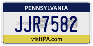 JJR7582 license plate in Pennsylvania