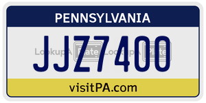 JJZ7400 license plate in Pennsylvania
