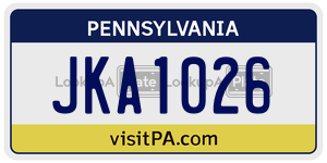 JKA1026 license plate in Pennsylvania