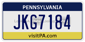 JKG7184  license plate in PA