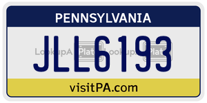 JLL6193 license plate in Pennsylvania