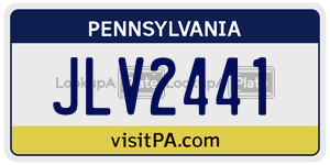 JLV2441 license plate in Pennsylvania