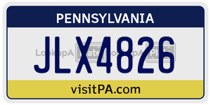 JLX4826 license plate in Pennsylvania