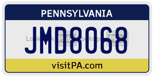 JMD8068 license plate in Pennsylvania
