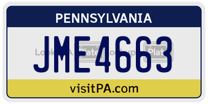 JME4663  license plate in PA