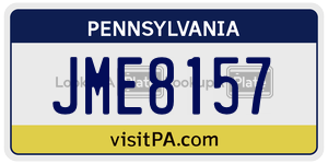 JME8157  license plate in PA