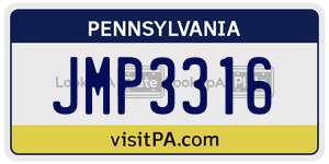 JMP3316  license plate in PA