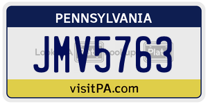 JMV5763  license plate in PA