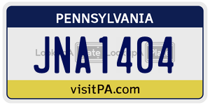 JNA1404 license plate in Pennsylvania