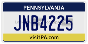JNB4225 license plate in Pennsylvania