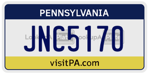 JNC5170 license plate in Pennsylvania