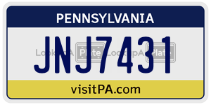 JNJ7431  license plate in PA