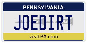 JOEDIRT license plate in Pennsylvania
