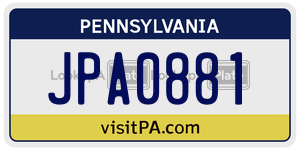JPA0881 license plate in Pennsylvania
