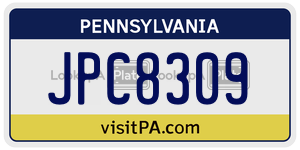 JPC8309  license plate in PA