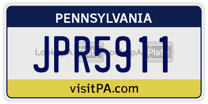 JPR5911 license plate in Pennsylvania