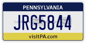 JRG5844 license plate in Pennsylvania