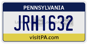 JRH1632  license plate in PA