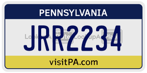 JRR2234 license plate in Pennsylvania