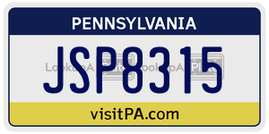 JSP8315  license plate in PA