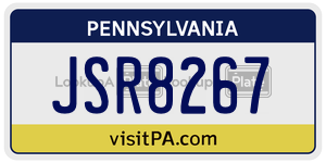 JSR8267  license plate in PA
