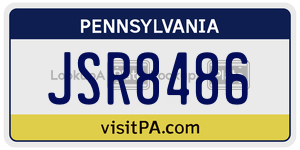 JSR8486  license plate in PA