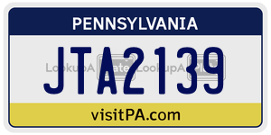 JTA2139  license plate in PA