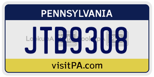 JTB9308  license plate in PA