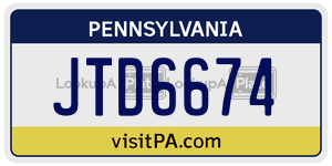 JTD6674 license plate in Pennsylvania