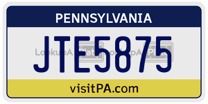 JTE5875  license plate in PA