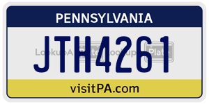 JTH4261 license plate in Pennsylvania